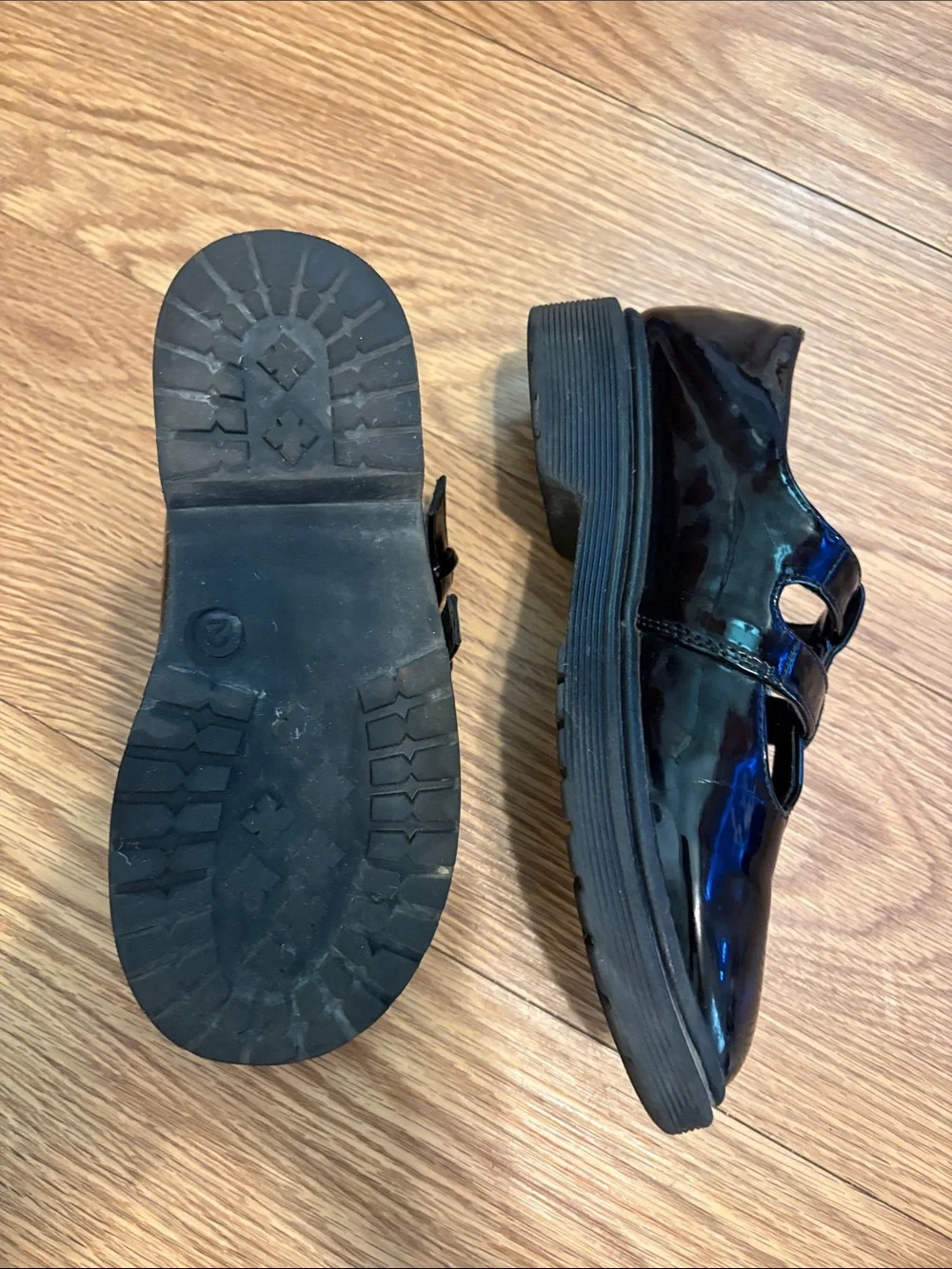 art class Black Patent Double-Strap Mary Janes